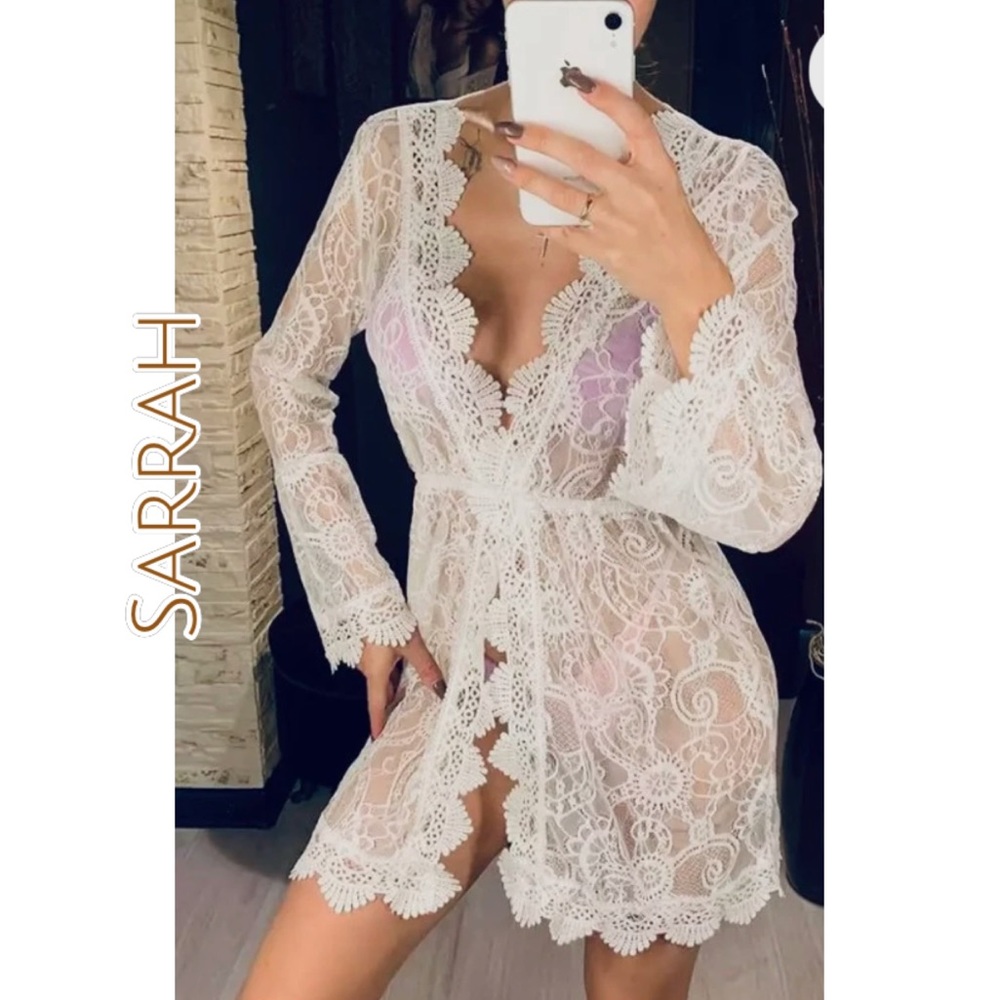 LAST 1 S New Gorgeous Bohemian Lace Sexy Mini Dress Swimsuit Coverup Lingerie - Picture 5 of 9